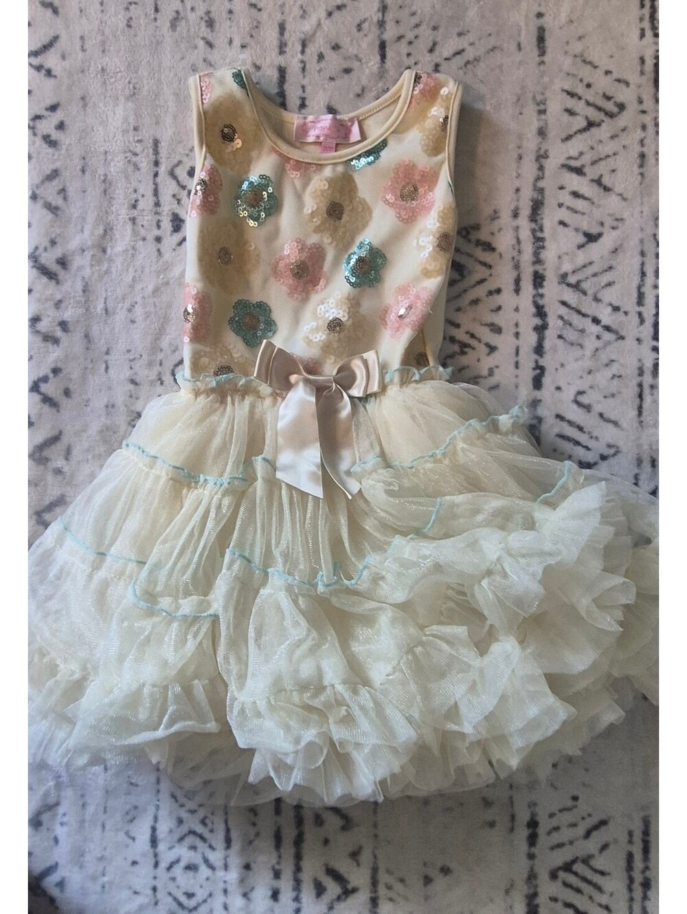 Popatu Toddler Girls 2T/3T Embellished Tulle Dress